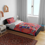 Newcastle Knights Bedding Set Aboriginal Dot Pattern - Rugby Mascot Heritage Pride