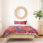 Newcastle Knights Bedding Set Aboriginal Dot Pattern - Rugby Mascot Heritage Pride