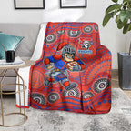 Newcastle Knights Blanket Aboriginal Dot Pattern - Rugby Mascot Heritage Pride