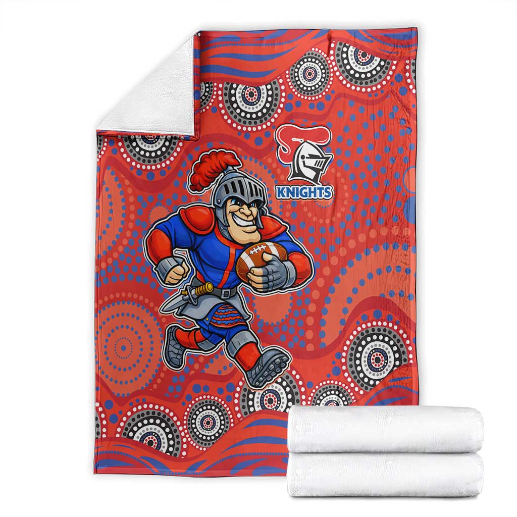 Newcastle Knights Blanket Aboriginal Dot Pattern - Rugby Mascot Heritage Pride