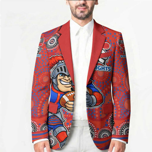 Newcastle Knights Blazer Aboriginal Dot Pattern - Rugby Mascot Heritage Pride