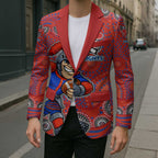 Newcastle Knights Blazer Aboriginal Dot Pattern - Rugby Mascot Heritage Pride