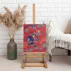 Newcastle Knights Canvas Wall Art Aboriginal Dot Pattern - Rugby Mascot Heritage Pride