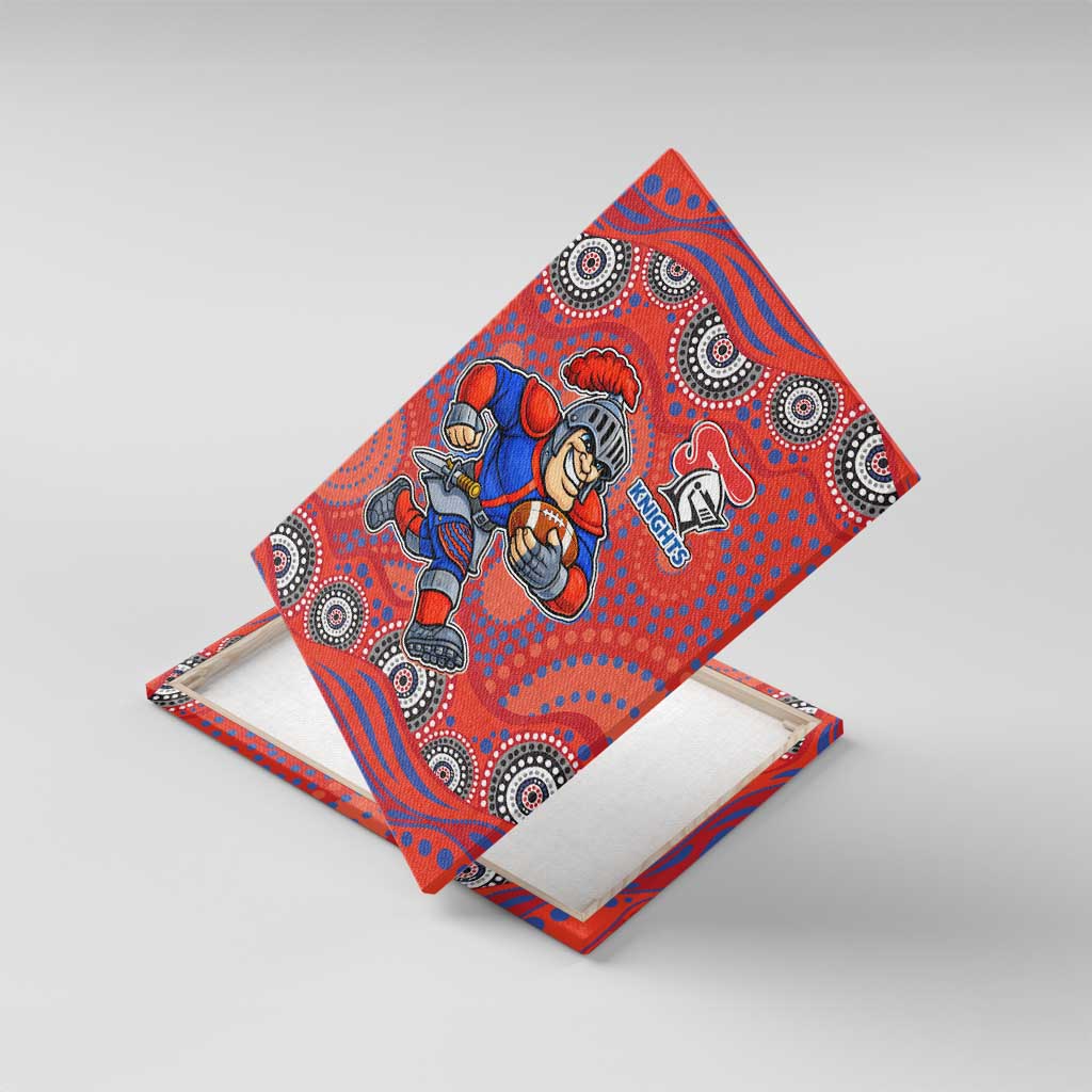 Newcastle Knights Canvas Wall Art Aboriginal Dot Pattern - Rugby Mascot Heritage Pride