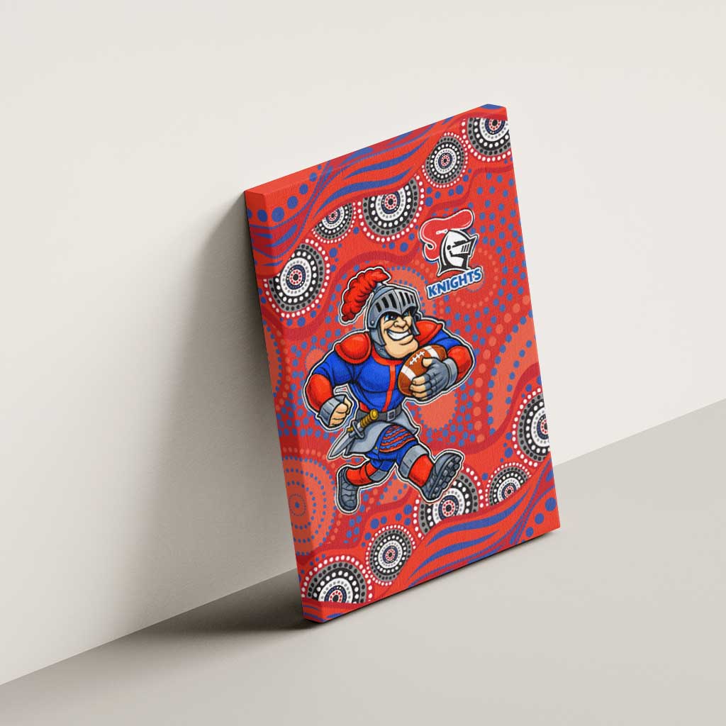 Newcastle Knights Canvas Wall Art Aboriginal Dot Pattern - Rugby Mascot Heritage Pride