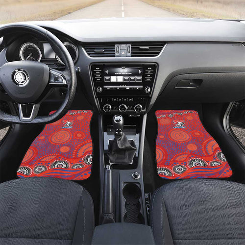 Newcastle Knights Car Mats Aboriginal Dot Pattern - Rugby Mascot Heritage Pride