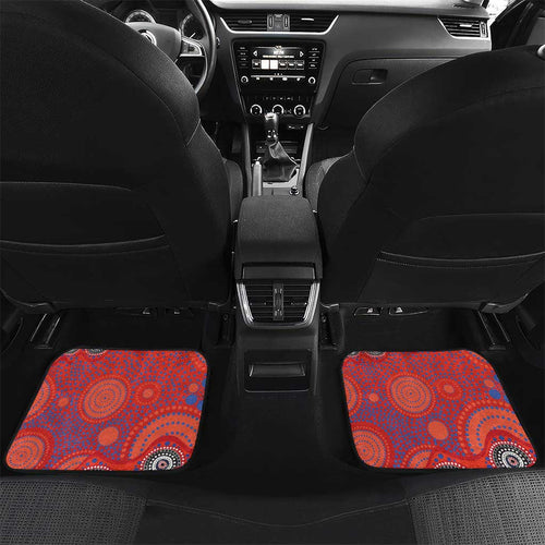 Newcastle Knights Car Mats Aboriginal Dot Pattern - Rugby Mascot Heritage Pride