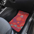 Newcastle Knights Car Mats Aboriginal Dot Pattern - Rugby Mascot Heritage Pride
