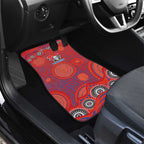 Newcastle Knights Car Mats Aboriginal Dot Pattern - Rugby Mascot Heritage Pride