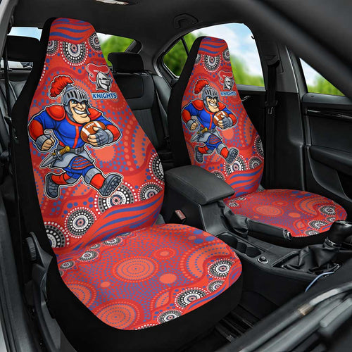 Newcastle Knights Car Seat Cover Aboriginal Dot Pattern - Rugby Mascot Heritage Pride