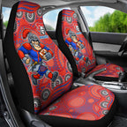 Newcastle Knights Car Seat Cover Aboriginal Dot Pattern - Rugby Mascot Heritage Pride