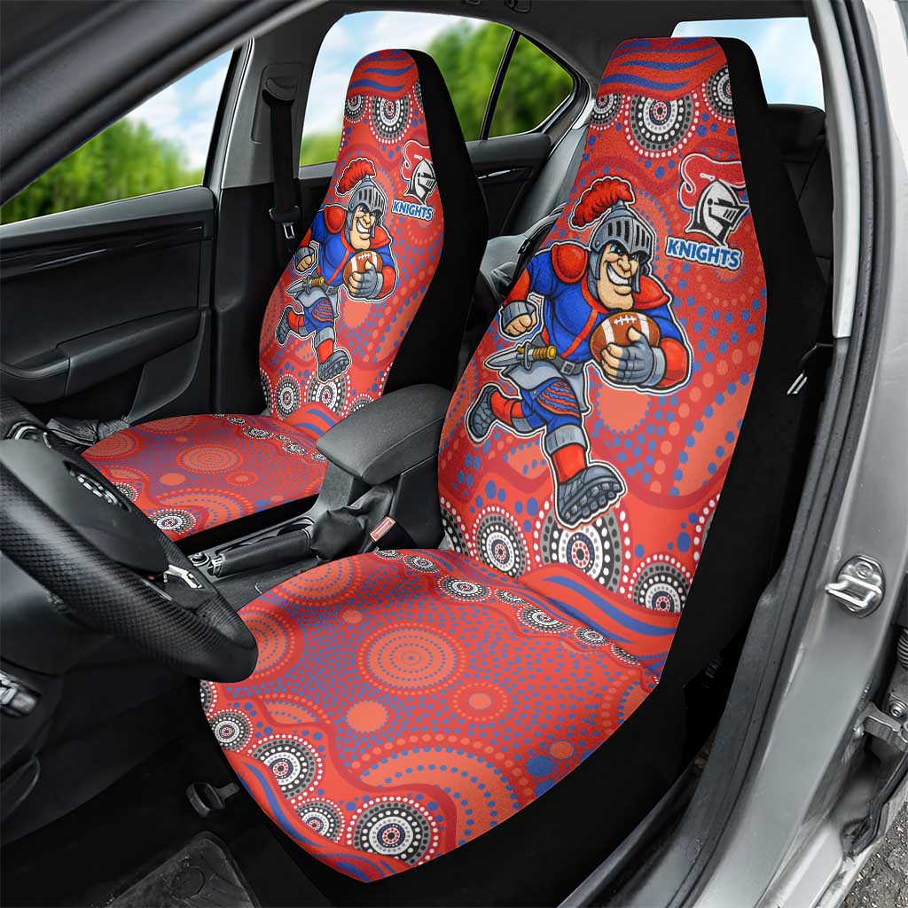 Newcastle Knights Car Seat Cover Aboriginal Dot Pattern - Rugby Mascot Heritage Pride