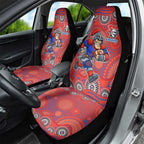 Newcastle Knights Car Seat Cover Aboriginal Dot Pattern - Rugby Mascot Heritage Pride