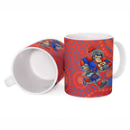 Newcastle Knights Ceramic Mug Aboriginal Dot Pattern - Rugby Mascot Heritage Pride