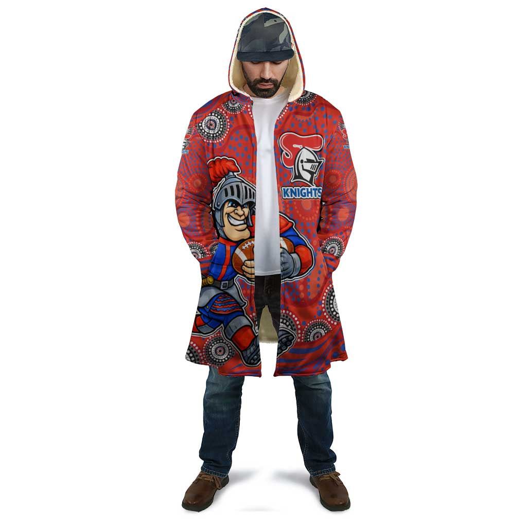 Newcastle Knights Cloak Aboriginal Dot Pattern - Rugby Mascot Heritage Pride