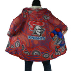 Newcastle Knights Cloak Aboriginal Dot Pattern - Rugby Mascot Heritage Pride