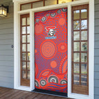 Newcastle Knights Door Cover Aboriginal Dot Pattern - Rugby Mascot Heritage Pride