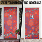 Newcastle Knights Door Cover Aboriginal Dot Pattern - Rugby Mascot Heritage Pride