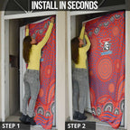 Newcastle Knights Door Cover Aboriginal Dot Pattern - Rugby Mascot Heritage Pride