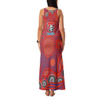 Newcastle Knights Family Matching Tank Maxi Dress and Hawaiian Shirt Aboriginal Dot Pattern - Rugby Mascot Heritage Pride