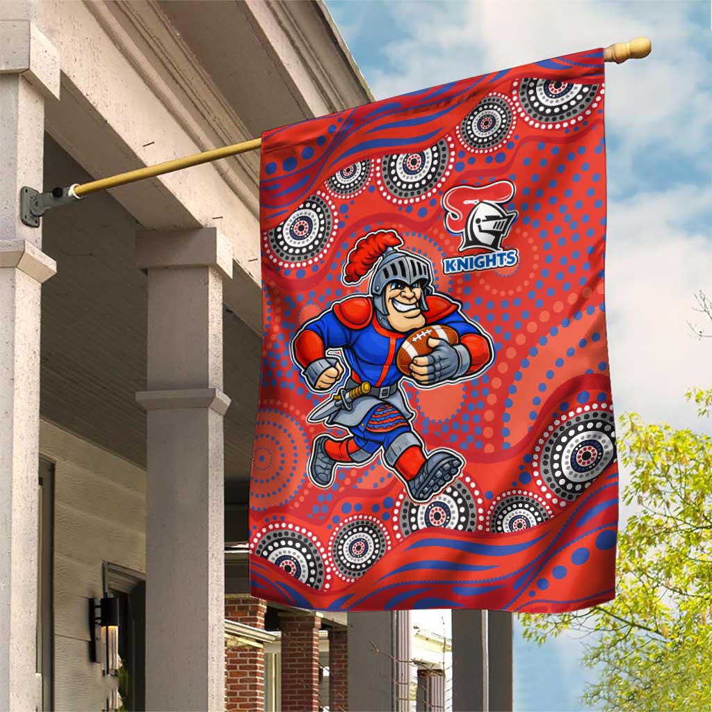 Newcastle Knights Garden Flag Aboriginal Dot Pattern - Rugby Mascot Heritage Pride