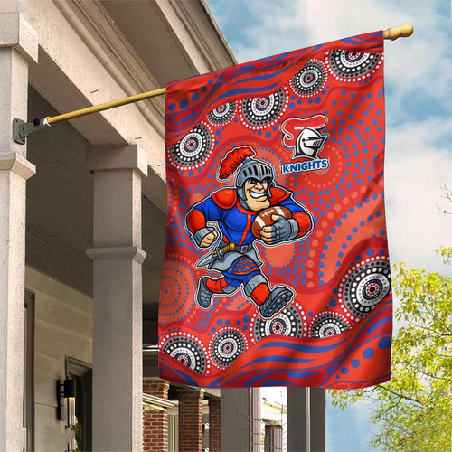 Newcastle Knights Garden Flag Aboriginal Dot Pattern - Rugby Mascot Heritage Pride