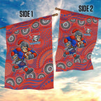 Newcastle Knights Garden Flag Aboriginal Dot Pattern - Rugby Mascot Heritage Pride