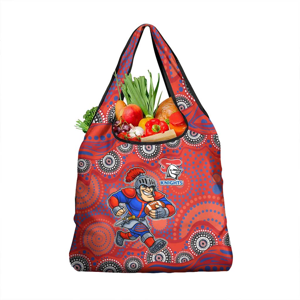 Newcastle Knights Grocery Bag Aboriginal Dot Pattern - Rugby Mascot Heritage Pride