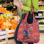 Newcastle Knights Grocery Bag Aboriginal Dot Pattern - Rugby Mascot Heritage Pride