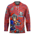 Newcastle Knights Hockey Jersey Aboriginal Dot Pattern - Rugby Mascot Heritage Pride