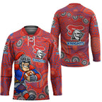 Newcastle Knights Hockey Jersey Aboriginal Dot Pattern - Rugby Mascot Heritage Pride