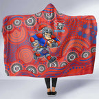Newcastle Knights Hooded Blanket Aboriginal Dot Pattern - Rugby Mascot Heritage Pride