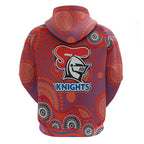 Newcastle Knights Hoodie Aboriginal Dot Pattern - Rugby Mascot Heritage Pride