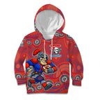 Newcastle Knights Kid Hoodie Aboriginal Dot Pattern - Rugby Mascot Heritage Pride