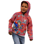 Newcastle Knights Kid Hoodie Aboriginal Dot Pattern - Rugby Mascot Heritage Pride