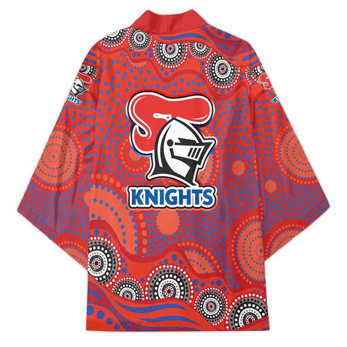 Newcastle Knights Kimono Aboriginal Dot Pattern - Rugby Mascot Heritage Pride