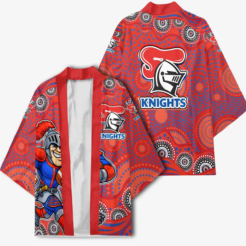 Newcastle Knights Kimono Aboriginal Dot Pattern - Rugby Mascot Heritage Pride