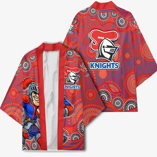 Newcastle Knights Kimono Aboriginal Dot Pattern - Rugby Mascot Heritage Pride