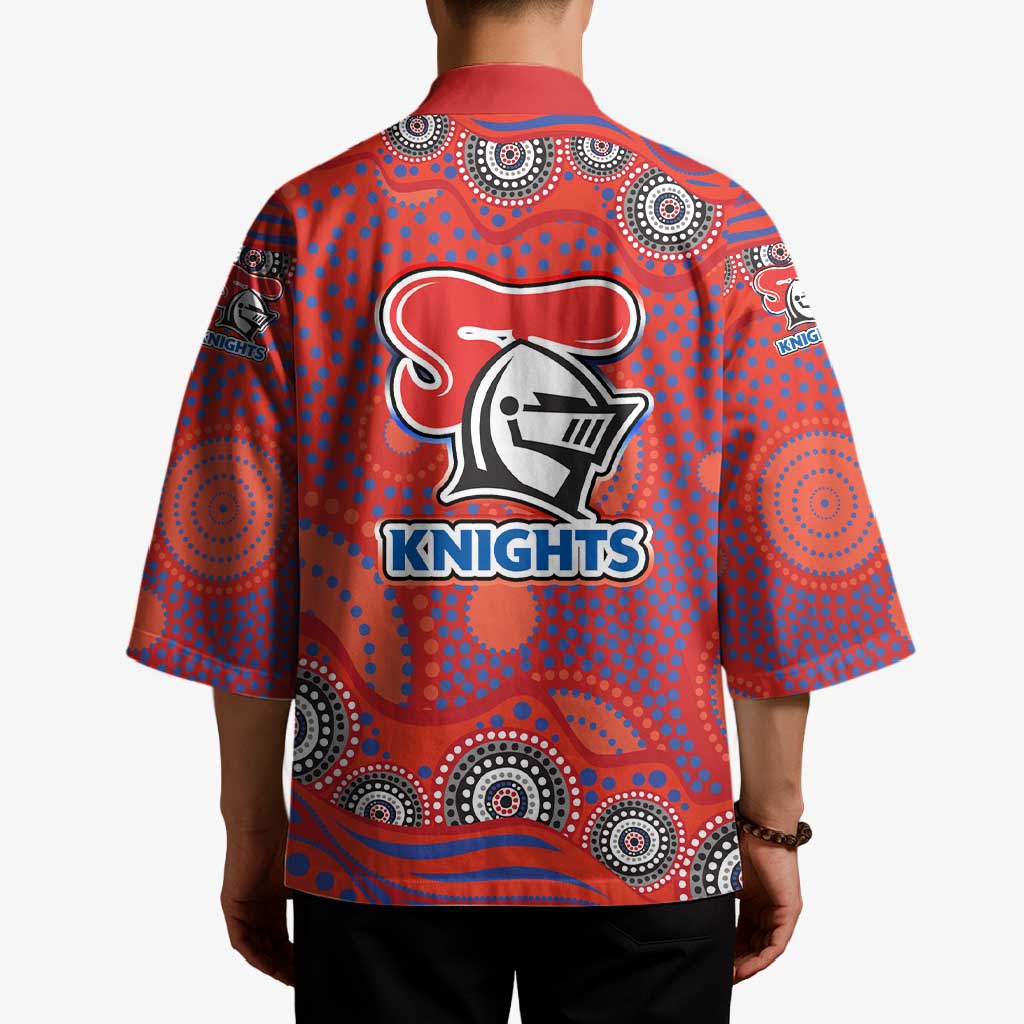 Newcastle Knights Kimono Aboriginal Dot Pattern - Rugby Mascot Heritage Pride
