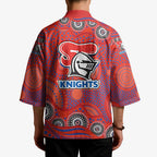 Newcastle Knights Kimono Aboriginal Dot Pattern - Rugby Mascot Heritage Pride