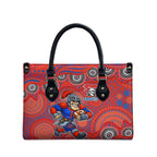 Newcastle Knights Leather Bag Aboriginal Dot Pattern - Rugby Mascot Heritage Pride