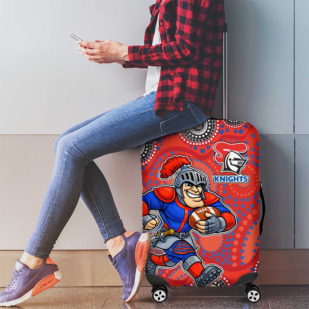 Newcastle Knights Luggage Cover Aboriginal Dot Pattern - Rugby Mascot Heritage Pride