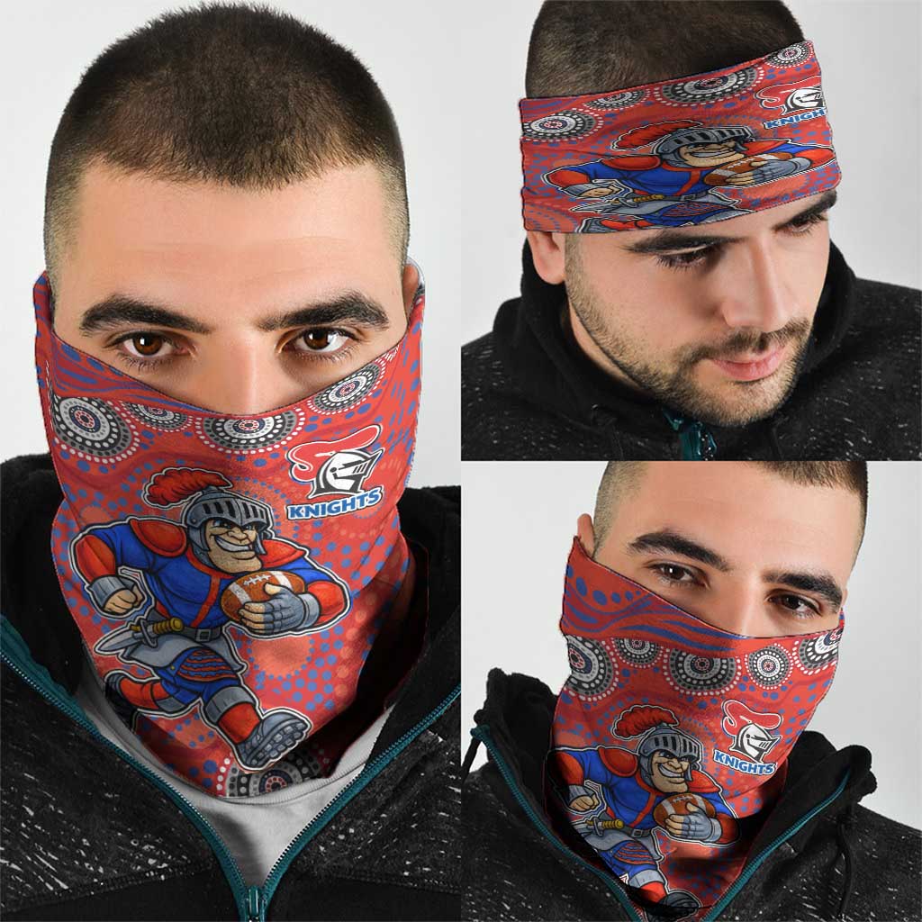 Newcastle Knights Neck Gaiter Aboriginal Dot Pattern - Rugby Mascot Heritage Pride