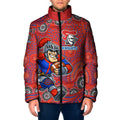 Newcastle Knights Padded Jacket Aboriginal Dot Pattern - Rugby Mascot Heritage Pride