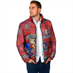 Newcastle Knights Padded Jacket Aboriginal Dot Pattern - Rugby Mascot Heritage Pride