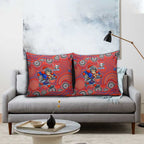 Newcastle Knights Pillow Cover Aboriginal Dot Pattern - Rugby Mascot Heritage Pride