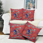 Newcastle Knights Pillow Cover Aboriginal Dot Pattern - Rugby Mascot Heritage Pride