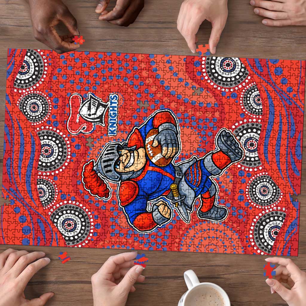 Newcastle Knights Puzzle Aboriginal Dot Pattern - Rugby Mascot Heritage Pride