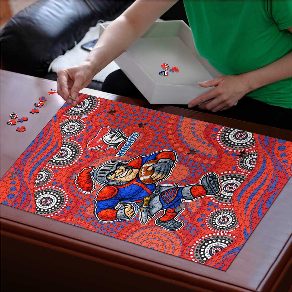 Newcastle Knights Puzzle Aboriginal Dot Pattern - Rugby Mascot Heritage Pride