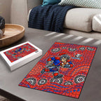 Newcastle Knights Puzzle Aboriginal Dot Pattern - Rugby Mascot Heritage Pride